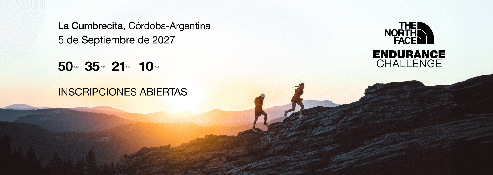 Flyer de The North Face Endurance Challenge 2027 – trail running en La Cumbrecita, Córdoba
